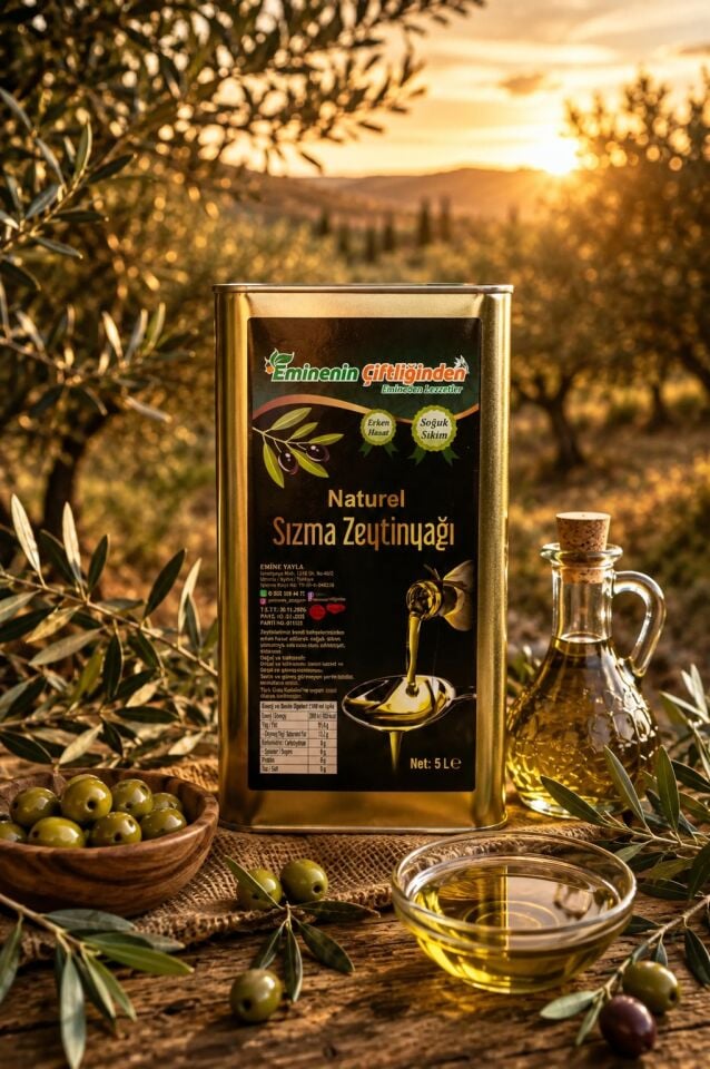 ERKEN HASAT SOĞUK SIKIM ZEYTİN YAĞ TENEKE 5 LT
