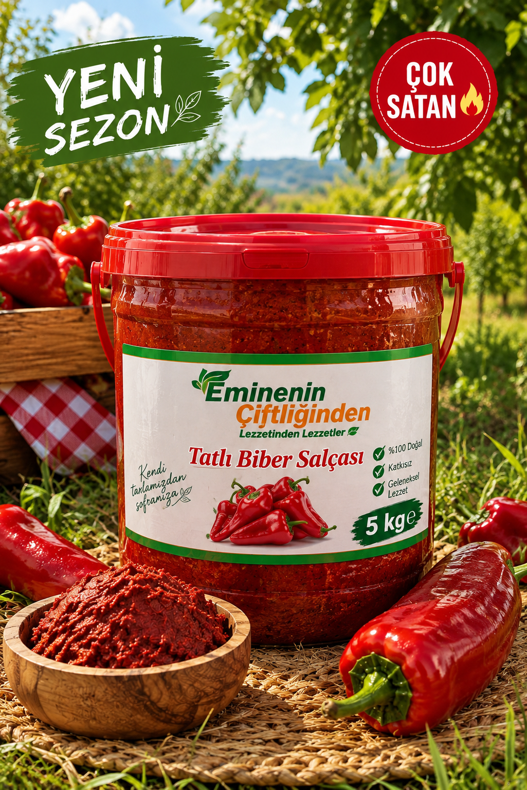 TATLI BİBER SALÇASI (5 KG)